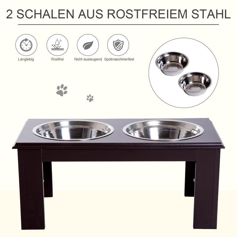 Hundefutterstation, rutschfest, 2-Liter-Näpfe, Grau