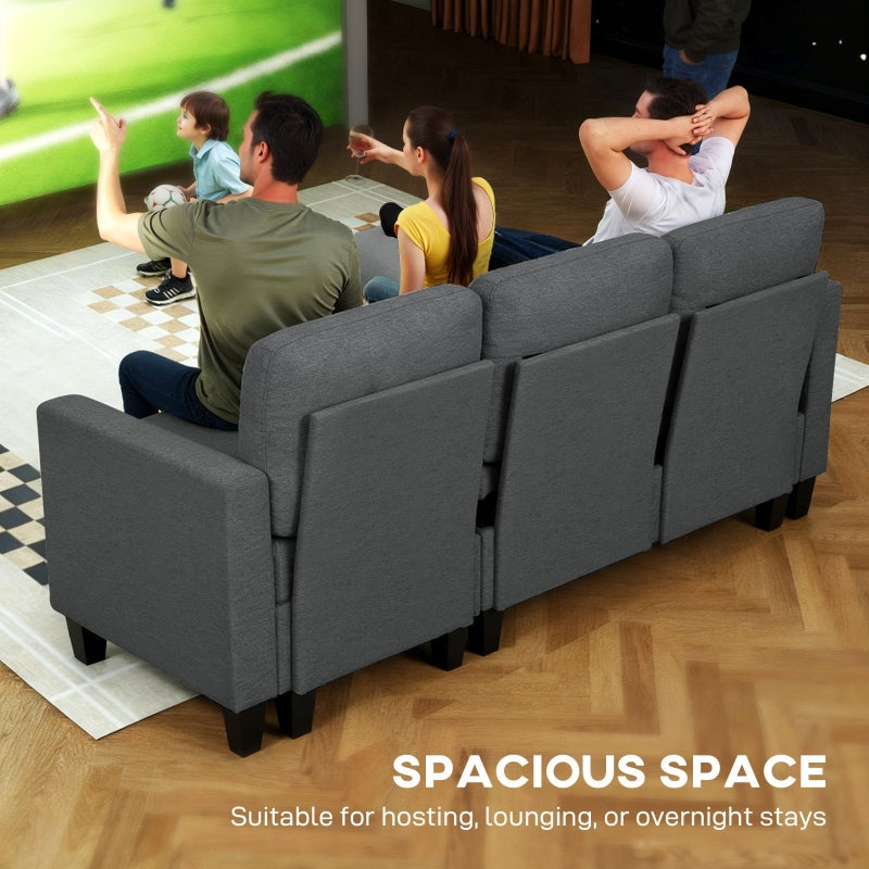 Three-Seater Sofa Bed with Storage Charcoal Grey