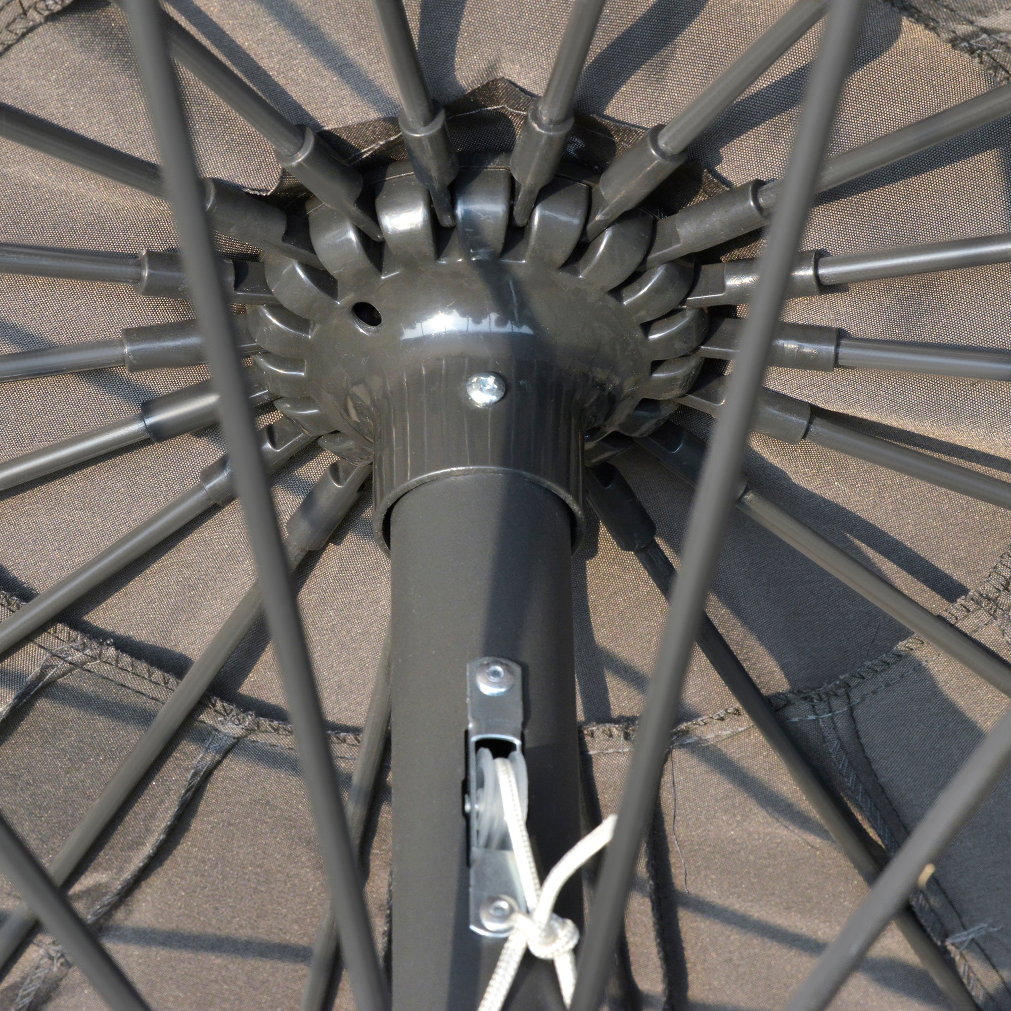 2.5m Shanghai Garden Parasol Umbrella Crank & Tilt Adjustable Outdoor Sun Shade Grey