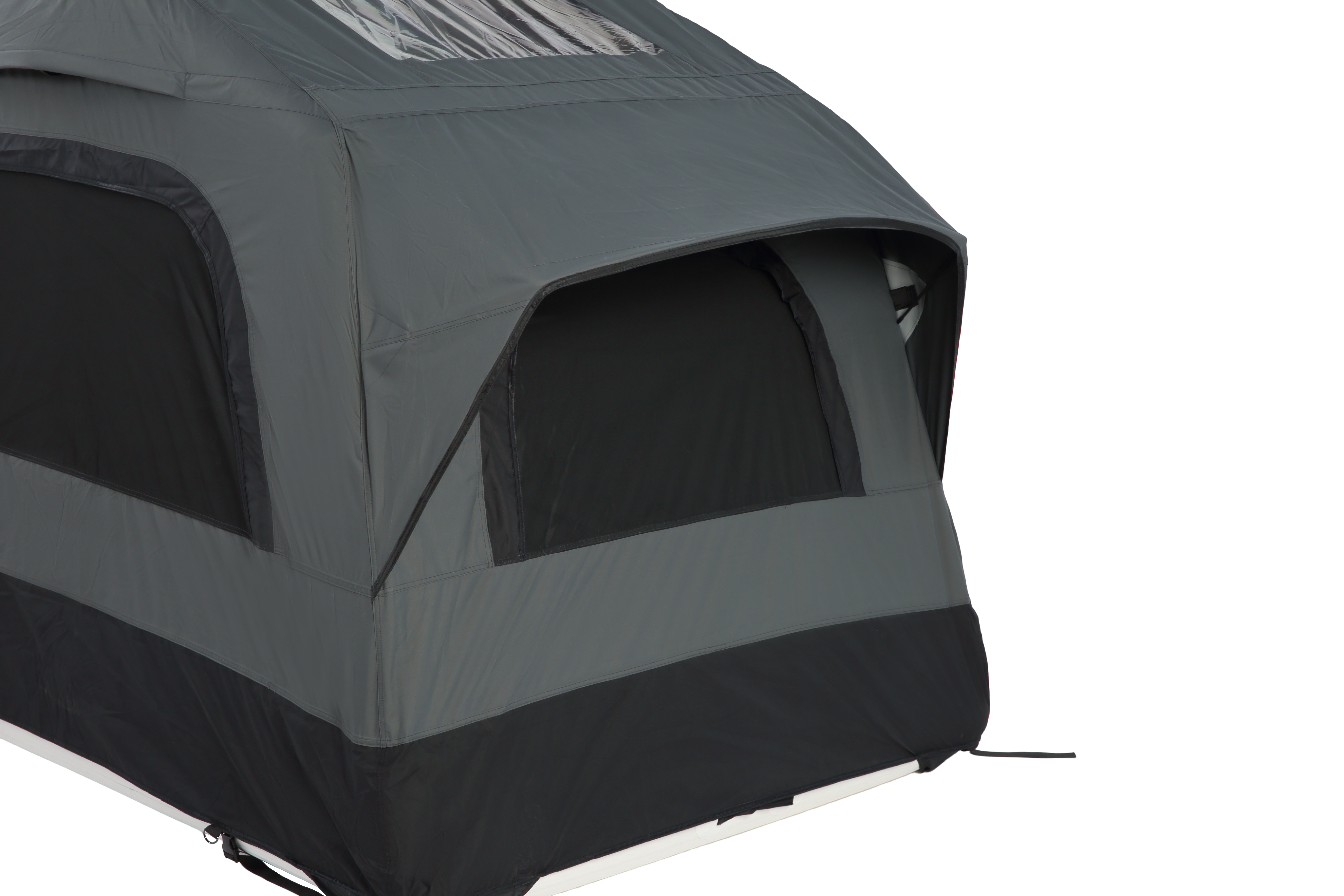 Inflatable Camping Tent with Hand Pump, Roof Top - Gray + Black