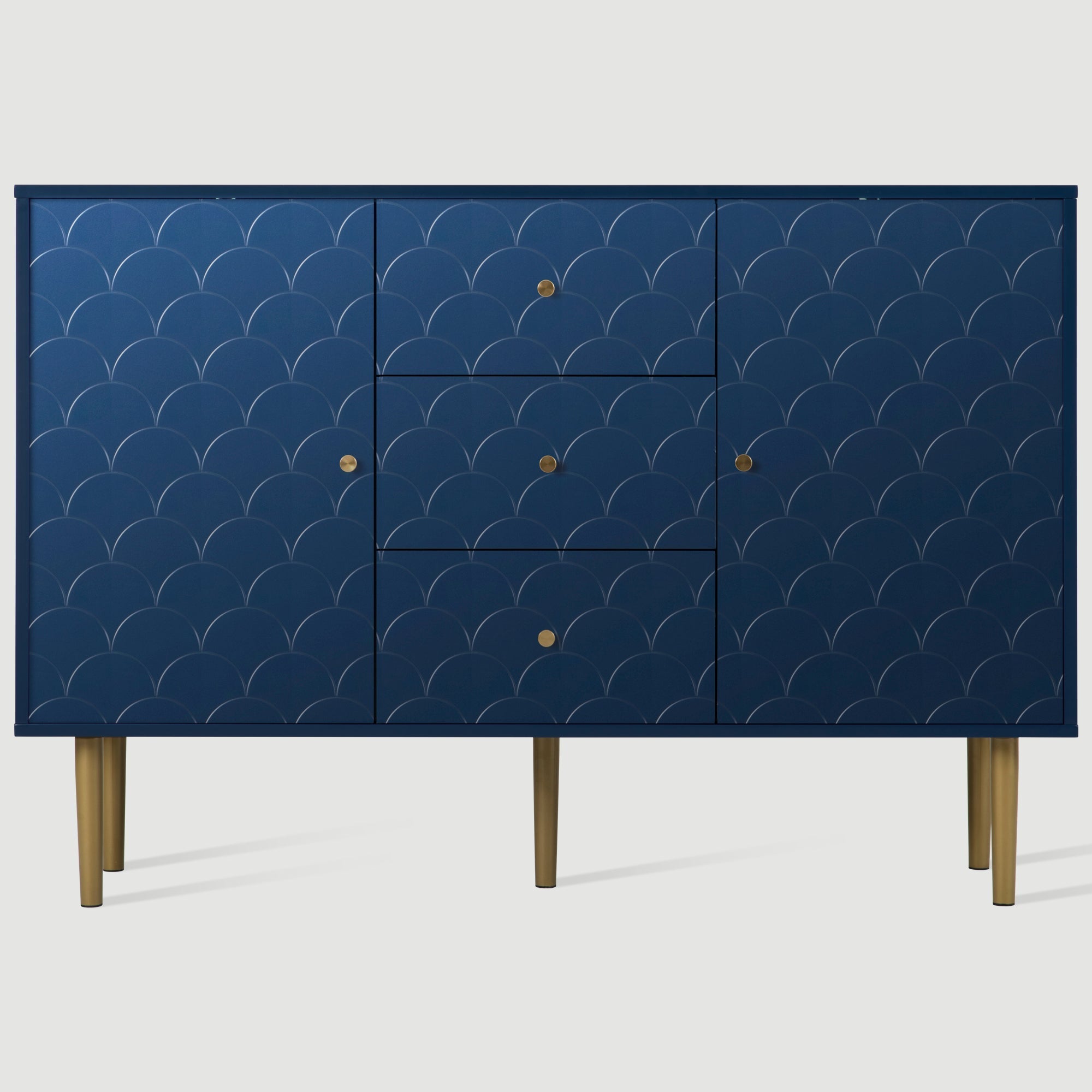 Sideboard Chest 2 Doors 3 Drawers Adjustable Shelf - Navy Blue