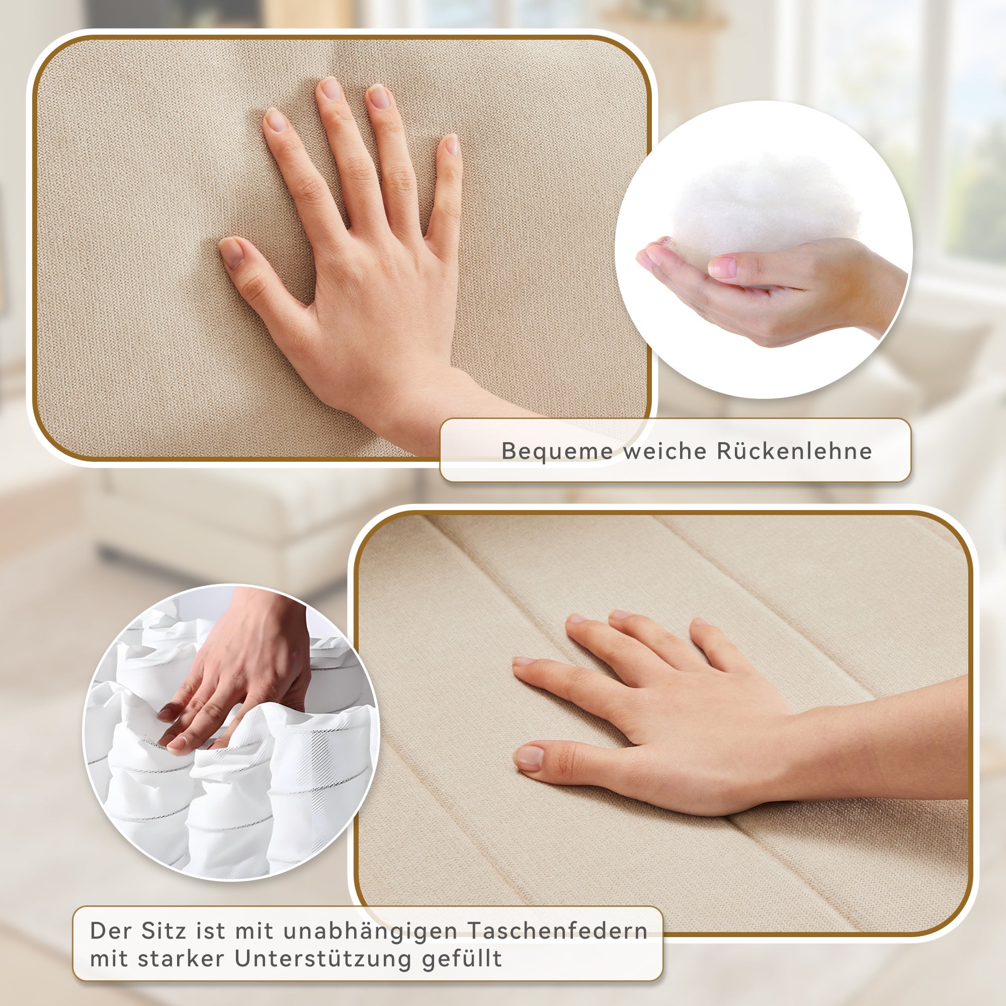 Modular Corner Sofa 5-Seater L/U-Shaped with Convertible Footstool