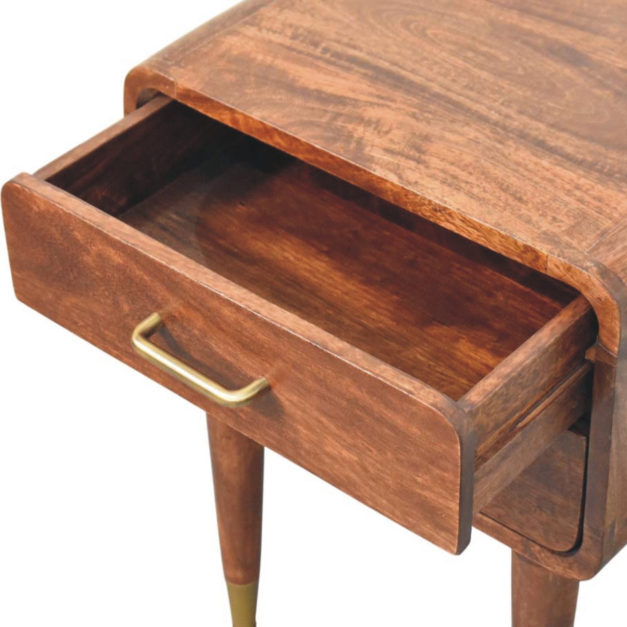 Astor 2-Drawer Nightstand, Solid Wood Brown