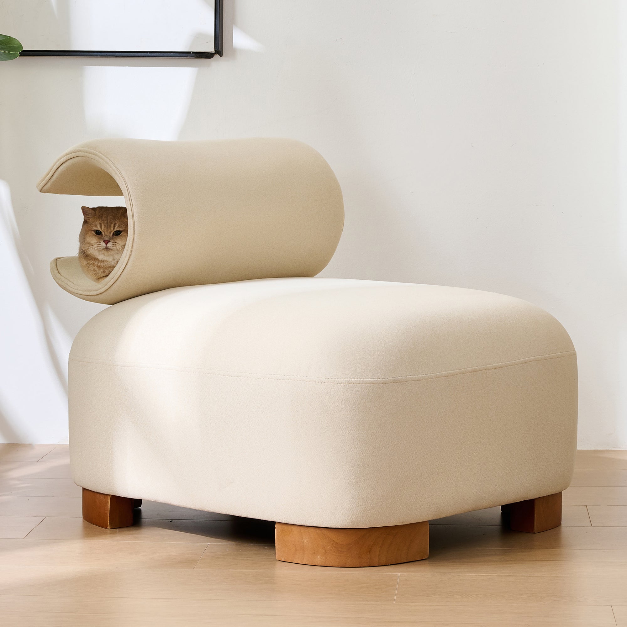 Multipurpose Sofa with Cat Cave - Pet-Friendly Futon, Scratch-Resistant Fabric