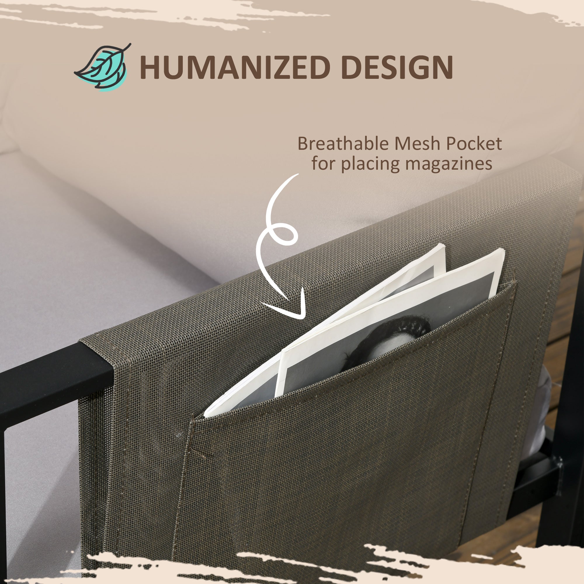 5 Seater Garden Corner Sofa Set 4 Piece Metal with Glass Table Light Grey