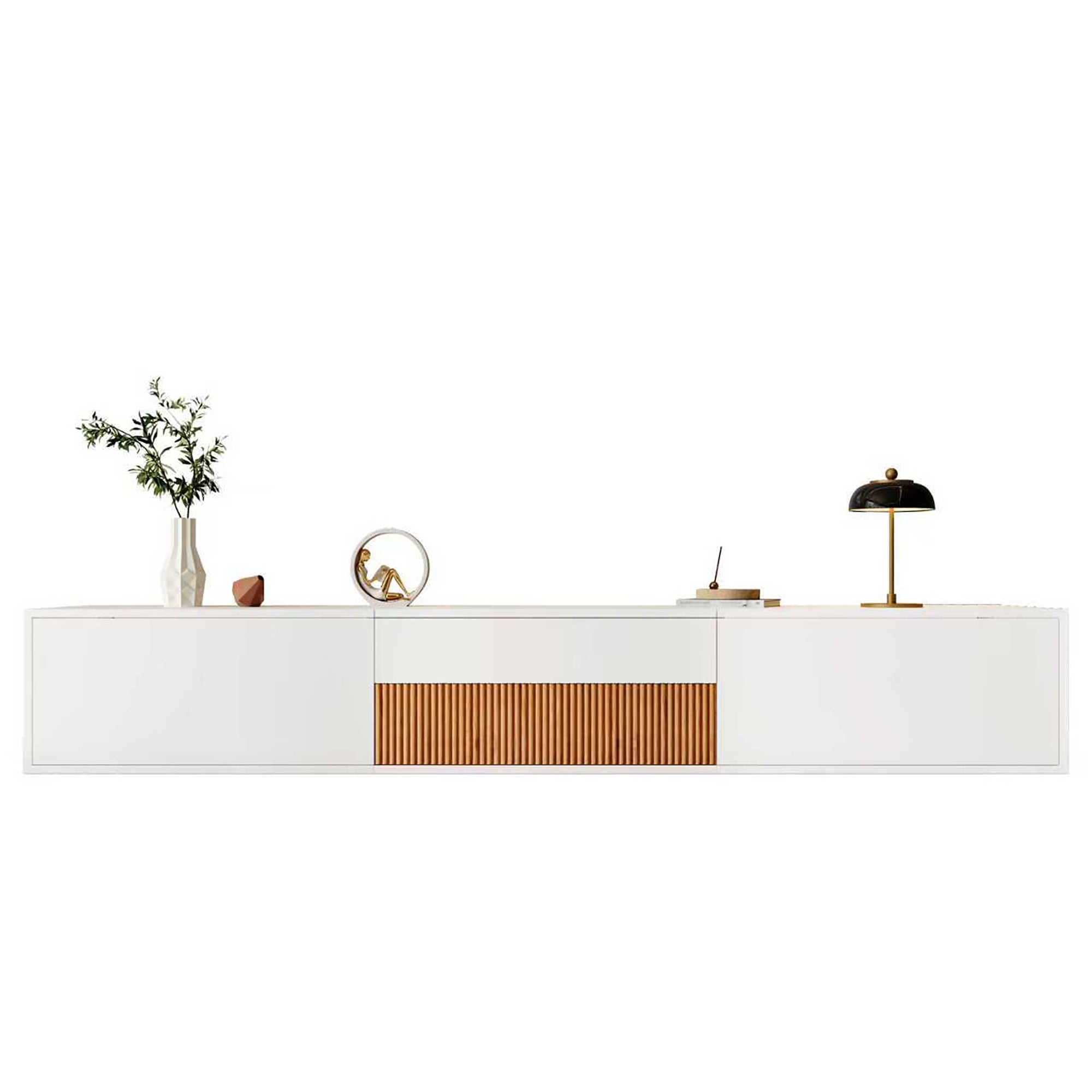 Modern Low TV Stand 180x34x30cm Unique Projector Design