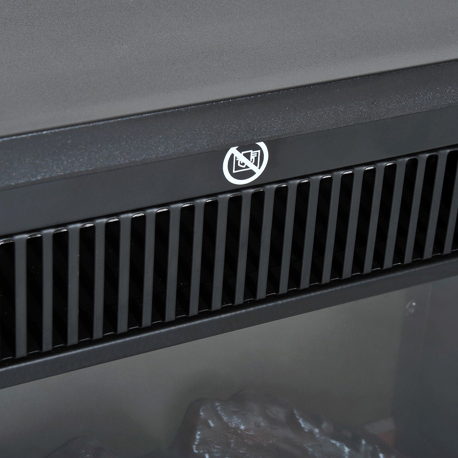 Elektrischer Kamin stehend, Flammeneffekt, 600/1200W, Metall Schwarz