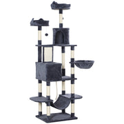 Cat Tree with Cave, 2 Play Balls, Sisal Posts, Platform, Dark Grey
