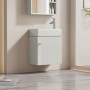 Bathroom Furniture Washbasin with 46cm Vanity Unit, Hanging, Small Guest Bathroom