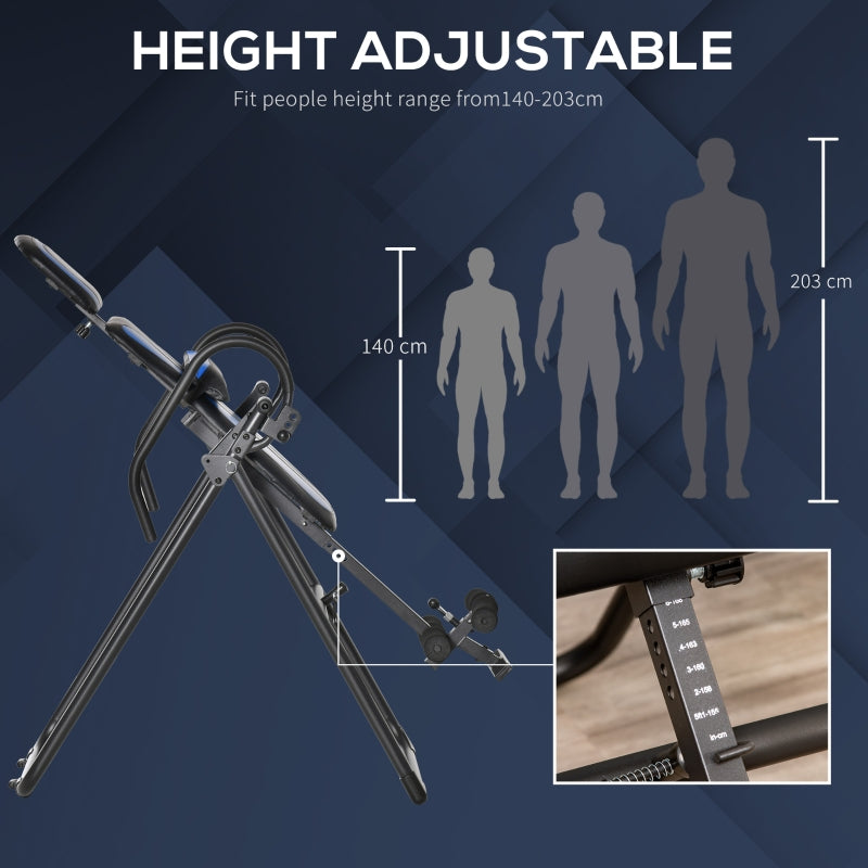 Foldable Gravity Inversion Table, Back Therapy Fitness Bench, Soft Ankle Cushions, for Home