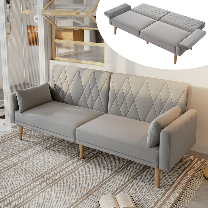 Sofa Bed, Small Two-Seater with Sleep Function, Velvet Fabric
