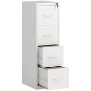 Four-Drawer Filing Cabinet Modern Steel White