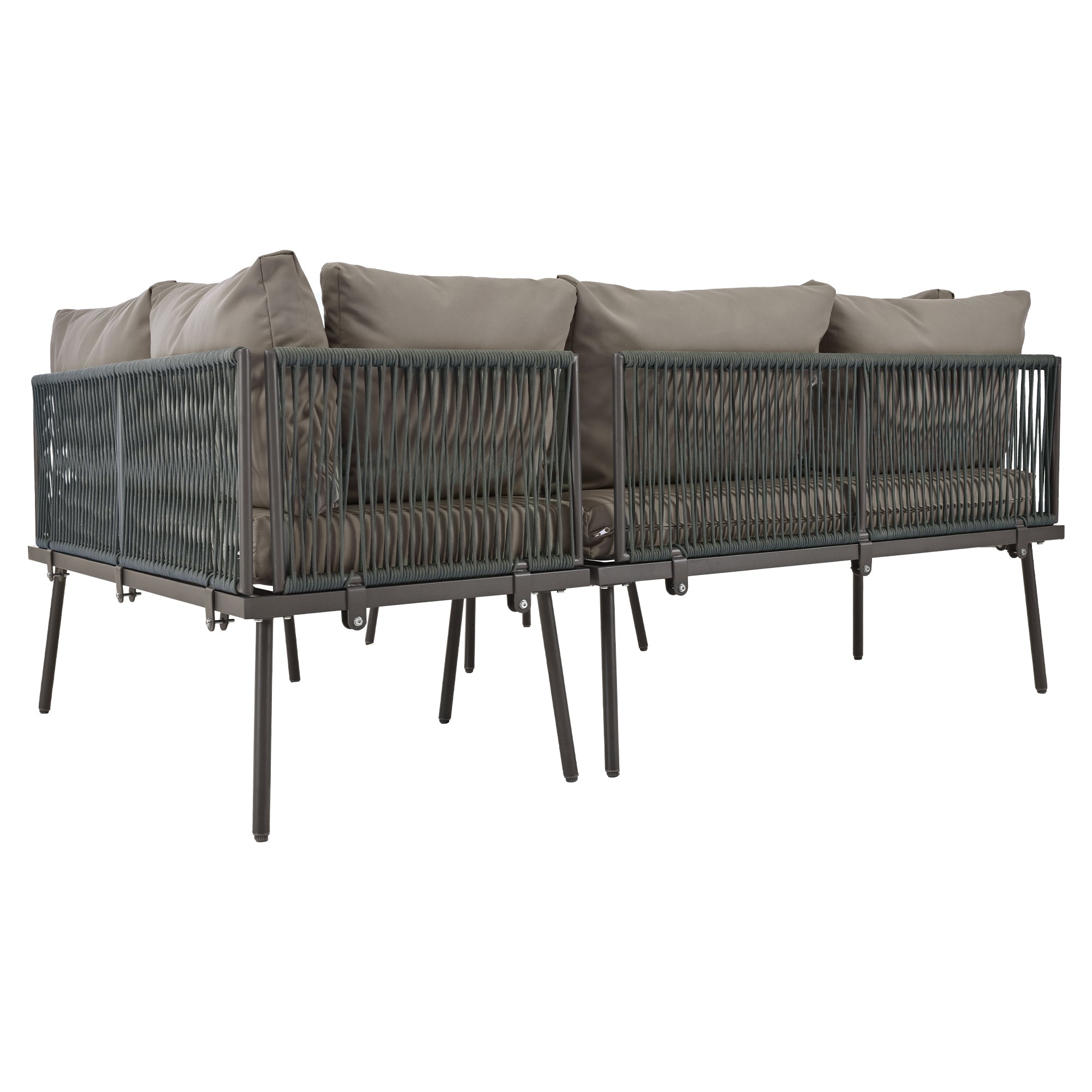 Iron Garden Lounge Set U-Shaped Corner Sofa 8-Seater 2 Tables - Various