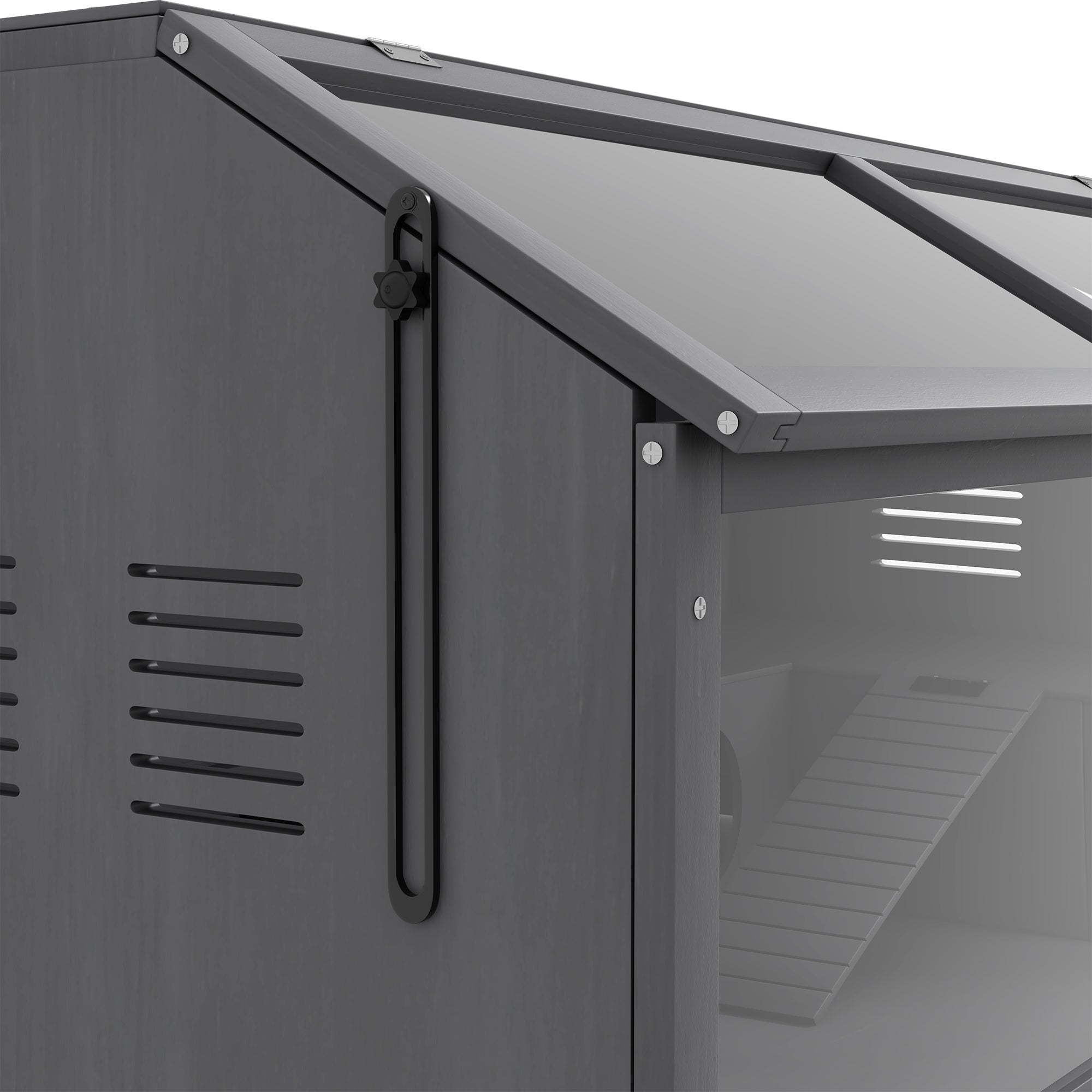 Hamster Cage, 100cm Rodent House with Playhouse & Ladders, Wooden Dark Grey