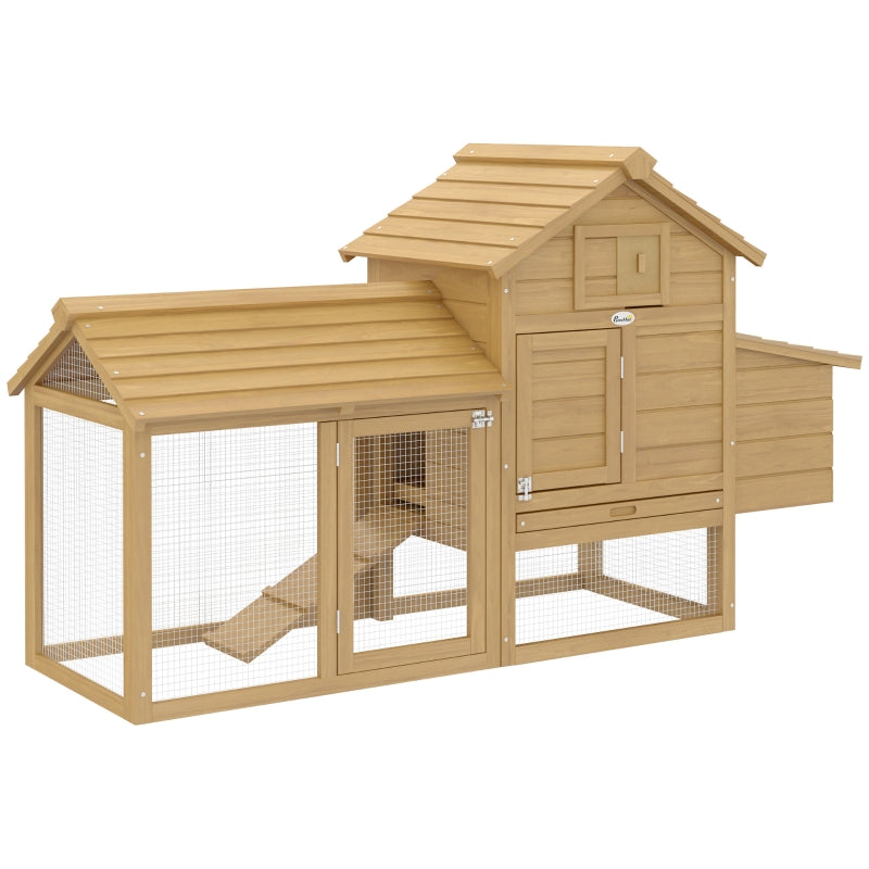 Small Chicken Coop, Hen House with Run Nesting Box, Wood