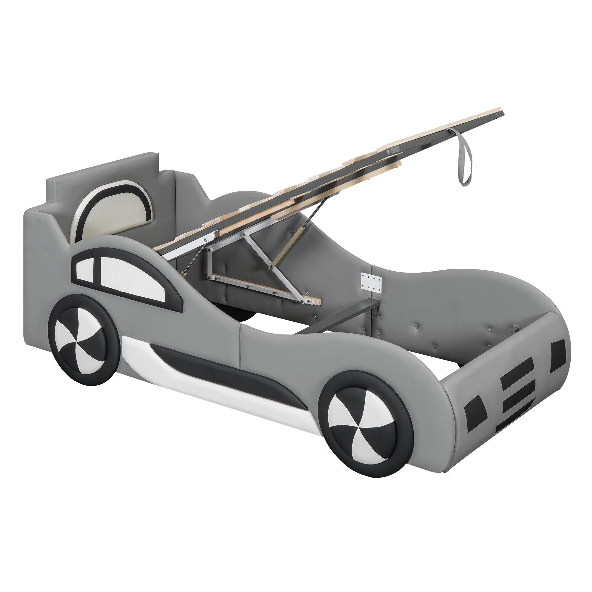 Car Bed 90x200cm Under-Bed Storage - Grey