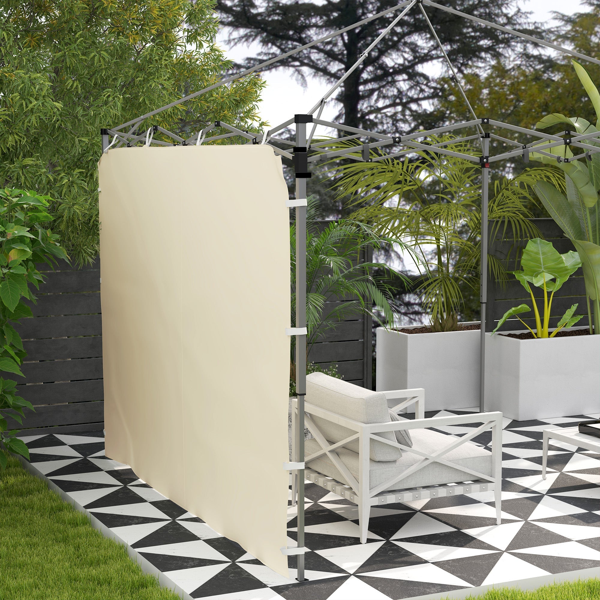 Ersatz-Pavillon-Seitenwand 195 x 295 cm - Beige