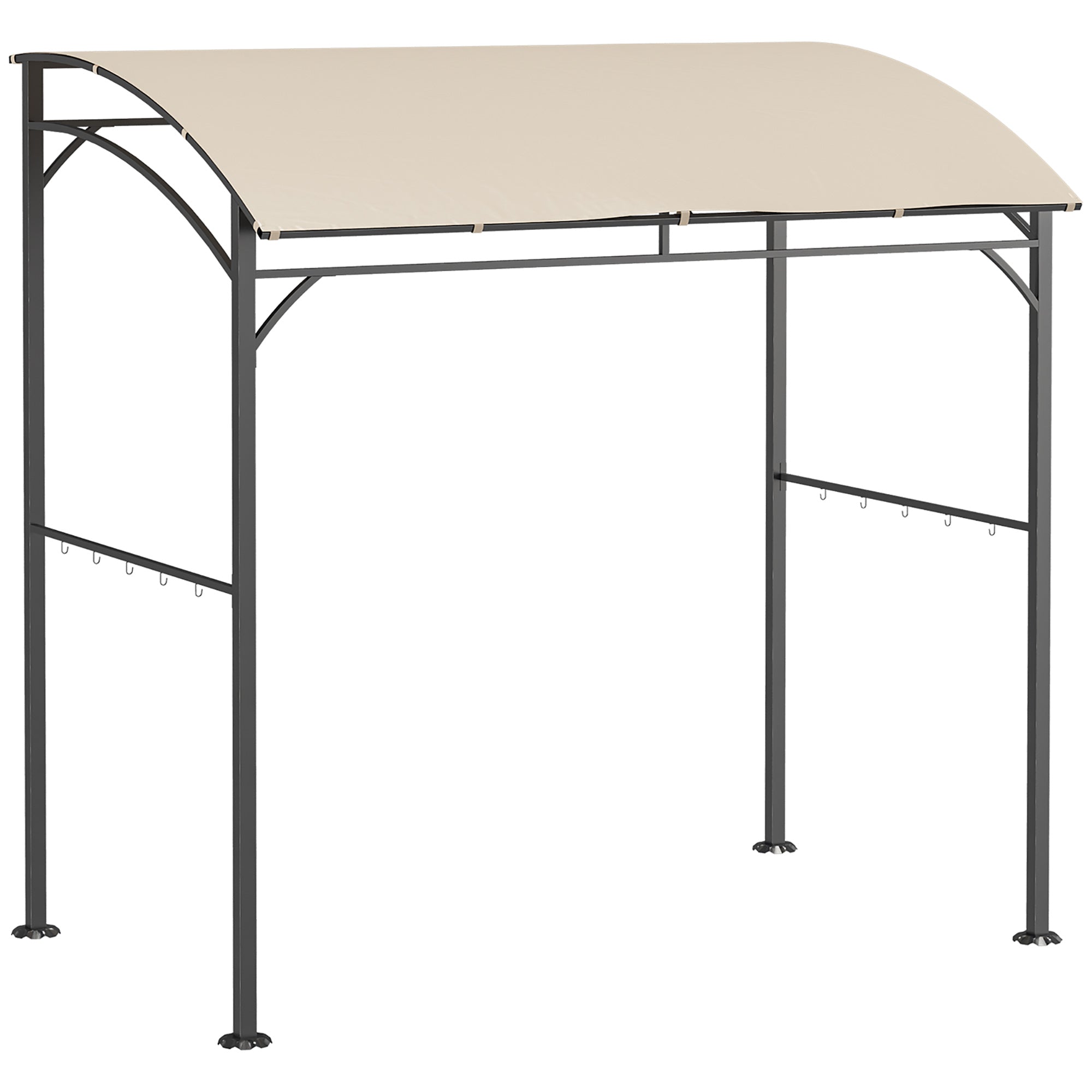 Barbecue Pavilion with UV-Resistant Canopy, Steel Frame & Hooks, Polyester Beige