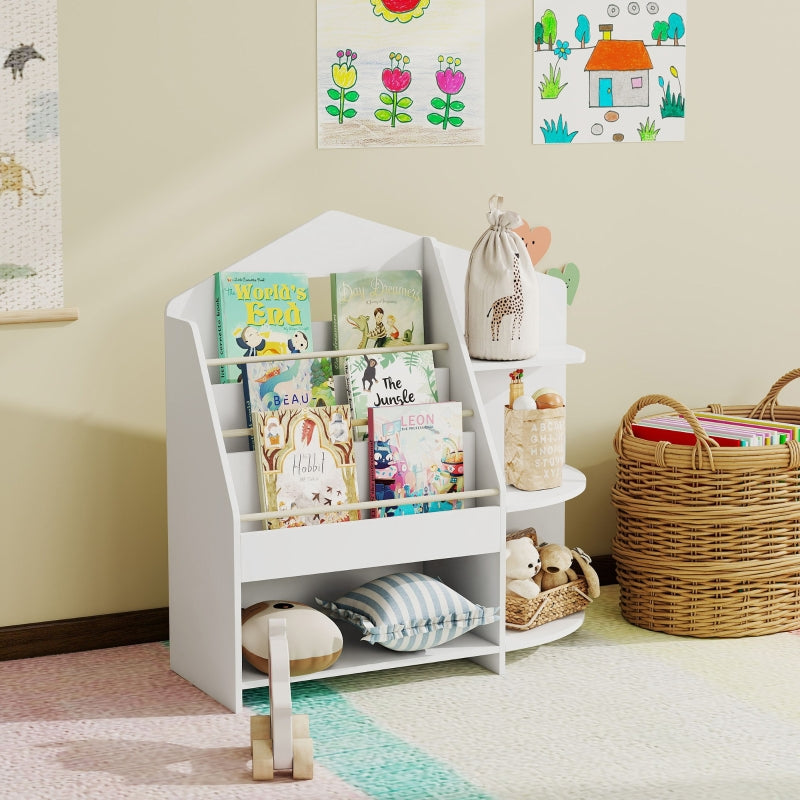 Children's Shelf 7 Shelves Rounded Edges - White
