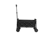 Lightweight Portable Folding Beach Wagon - Heavy Duty Utility Cart with Wheels, Large Capacity, Black