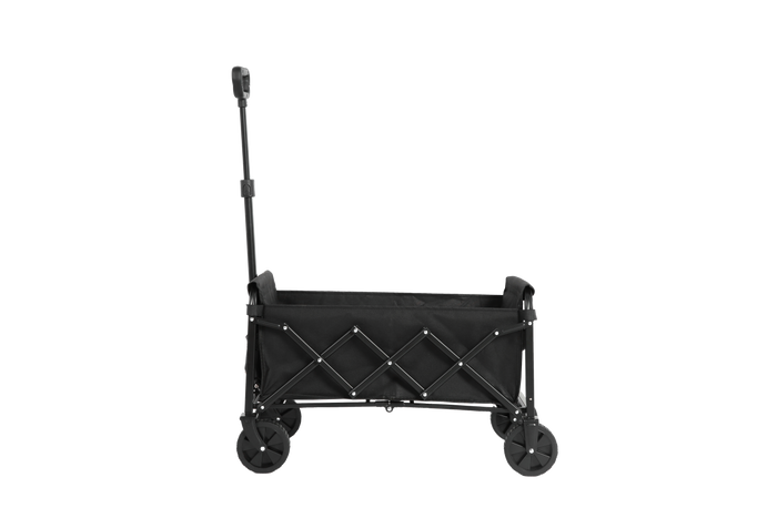 Lightweight Portable Folding Beach Wagon - Heavy Duty Utility Cart with Wheels, Large Capacity, Black