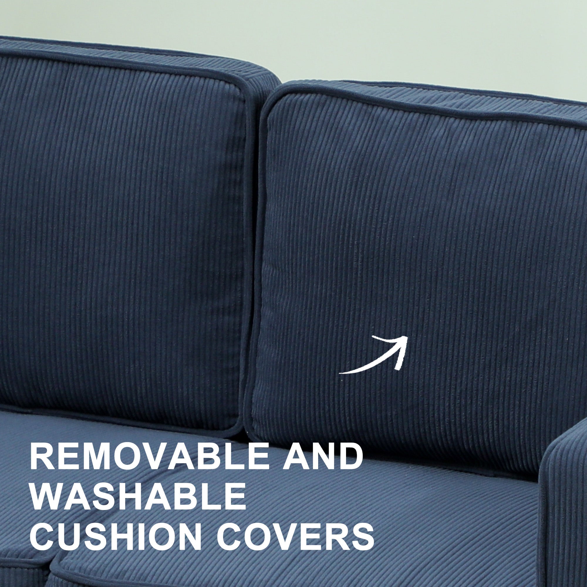 Small Two-Seater Sofa - Corduroy Blue