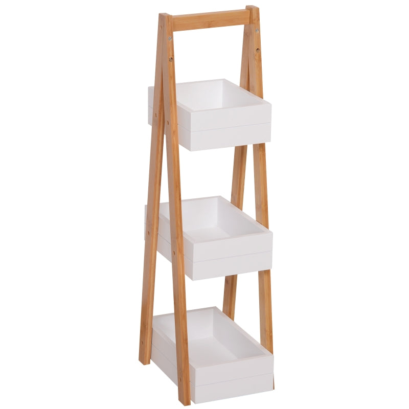 3 Tier Bathroom Shower Caddy Freestanding Rack Storage Organiser MDF
