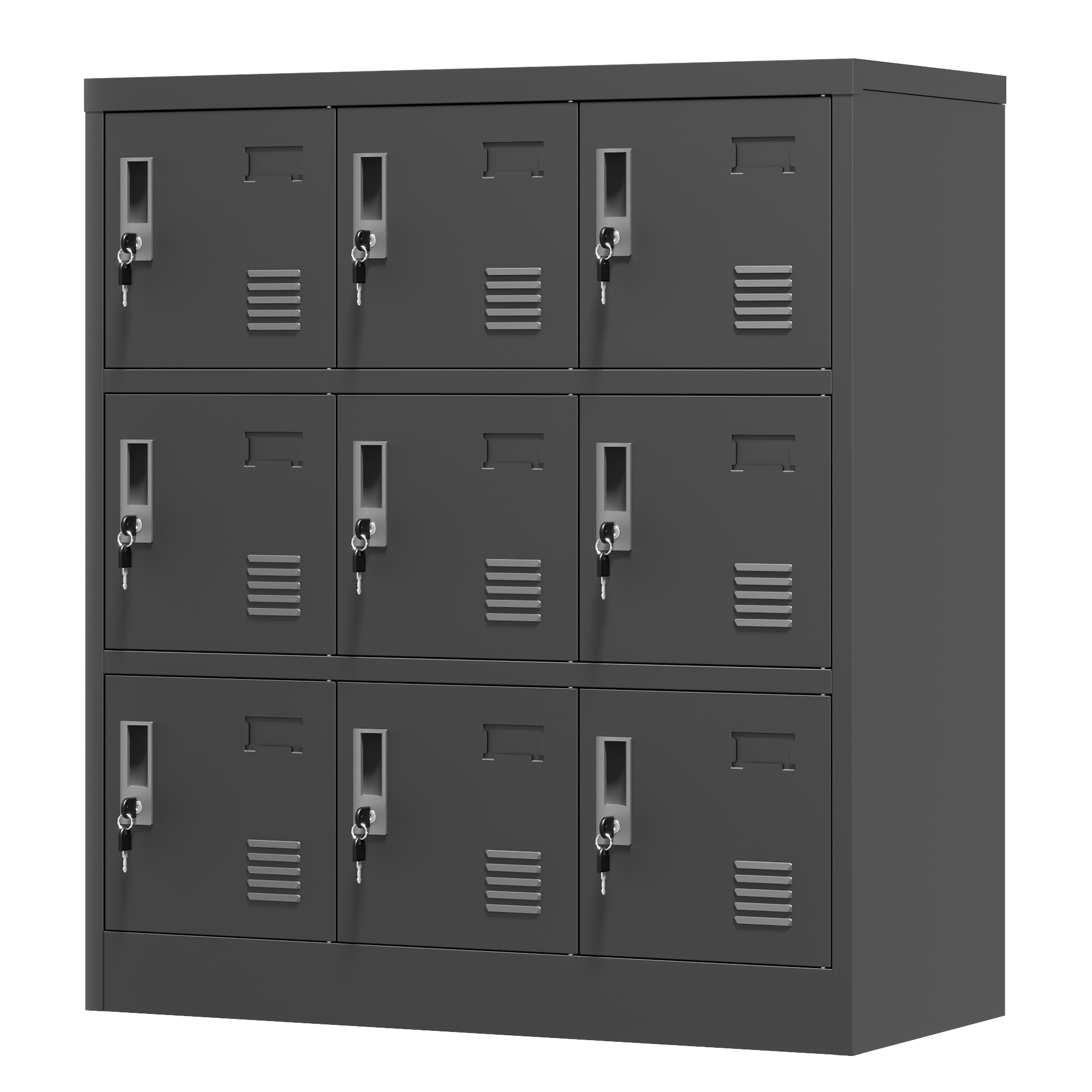 Metal Cabinets 9-Door Secure Storage Card Slot 100x90x40cm - Black