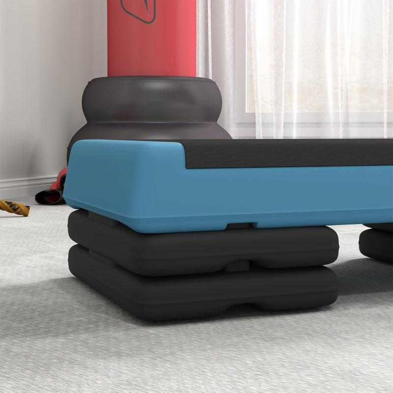 Adjustable Fitness Stepper, Non-Slip Workout Surface, Light Blue