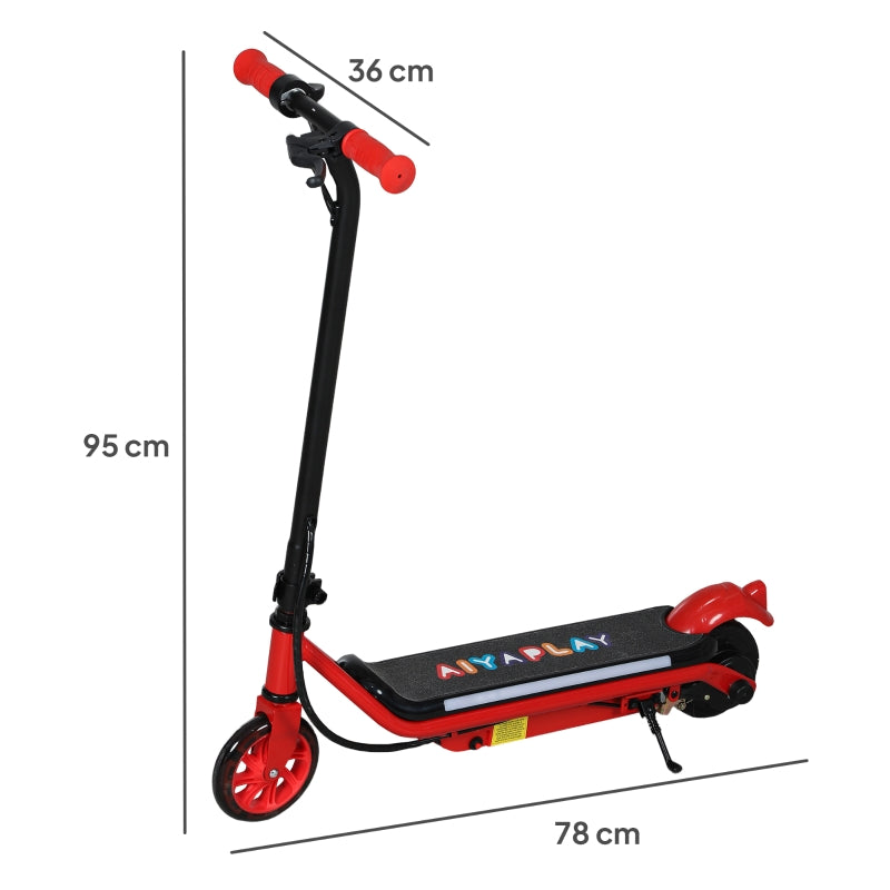 Electric Scooter for Kids, Aged 6-14 Years, with Colourful Lights, Red