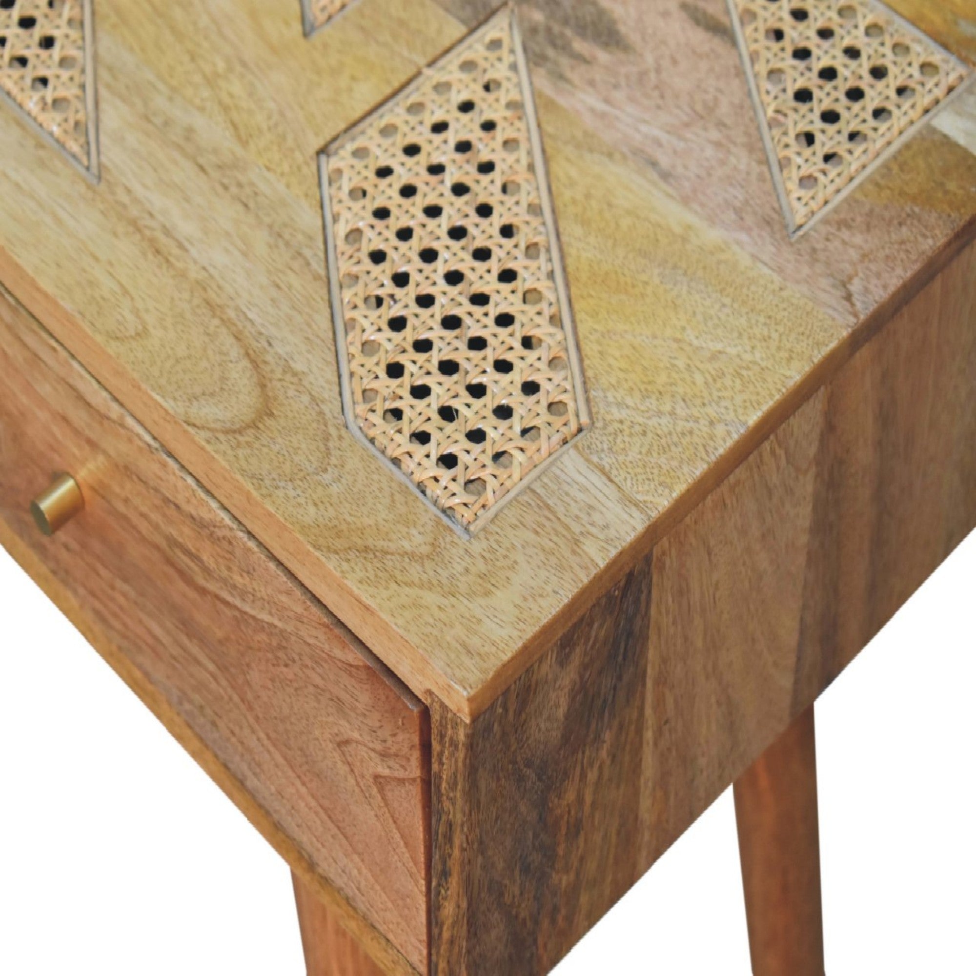 Larissa Aztec Console Table with 2 Drawers, Solid Wood Brown