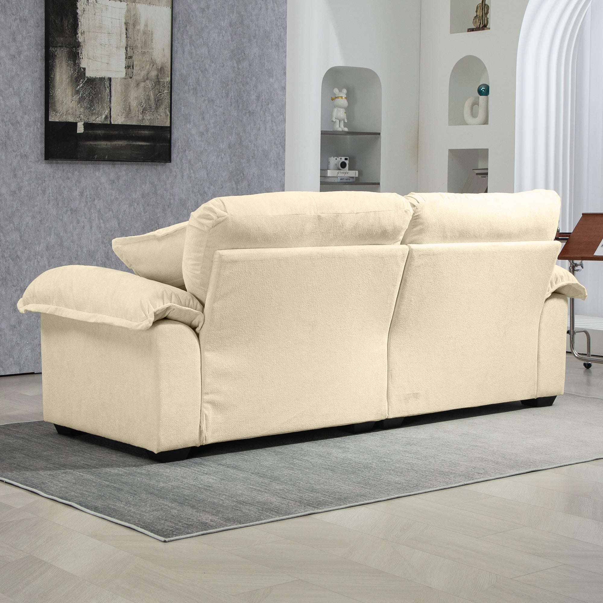 Two-Seater Sofa Deep 213cm Double Layer Cushions - Chenille