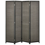 Folding Screen 4-Part, 180 x 180 cm Room Divider, Brown Bamboo