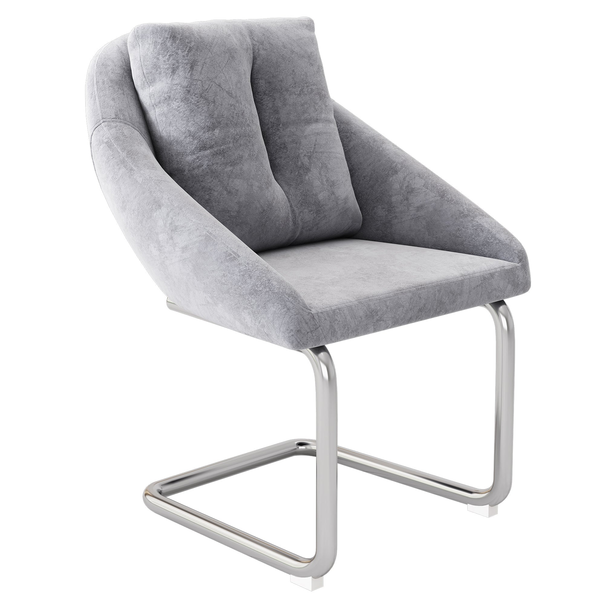 Velvet Dining Chair Set of 2 Swivel Cushions Curved Legs - Grey