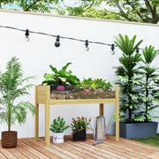 Raised Bed, Acrylic Panels Wood, Natural Wood