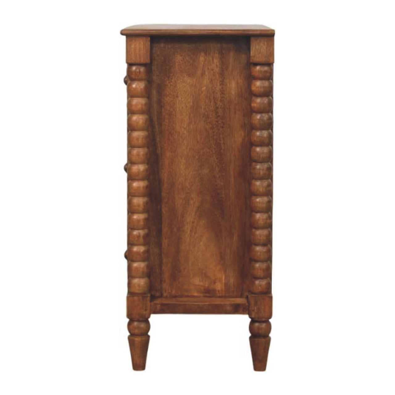 Solid Wood Spindle Chest, 3-Drawer Storage Organizer, Brown