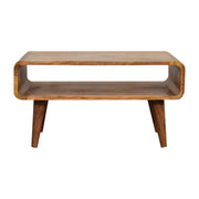 Solid Wood Media Unit, Open Storage, Oak-ish Brown