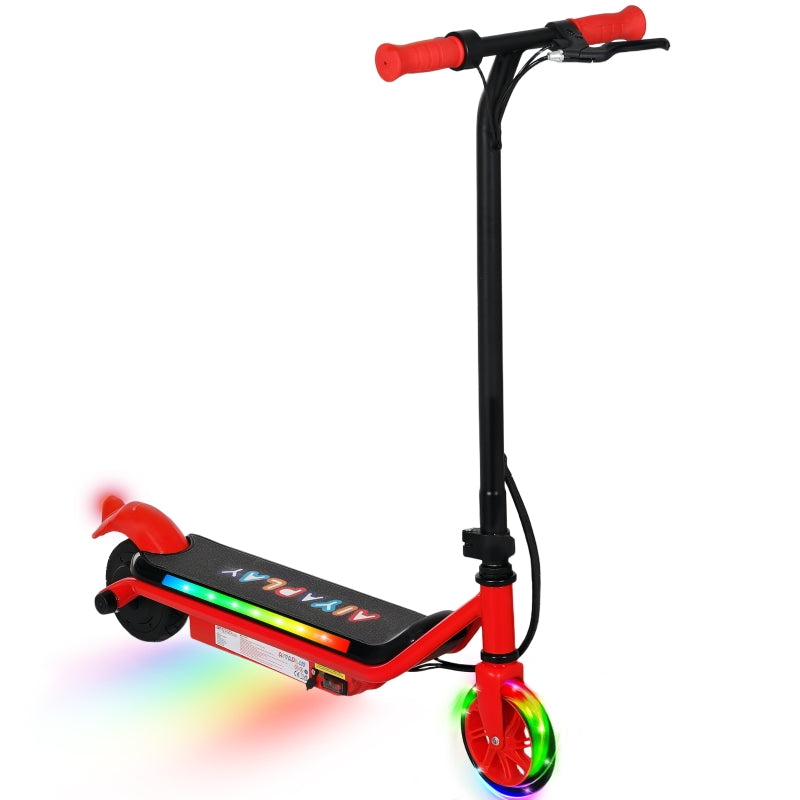 Electric Scooter for Kids, Aged 6-14 Years, with Colourful Lights, Red