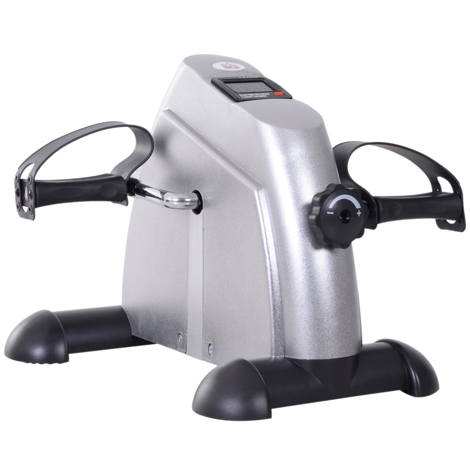 Exercise Bike Pedal Trainer, Mini Bike with LCD Display, Silver