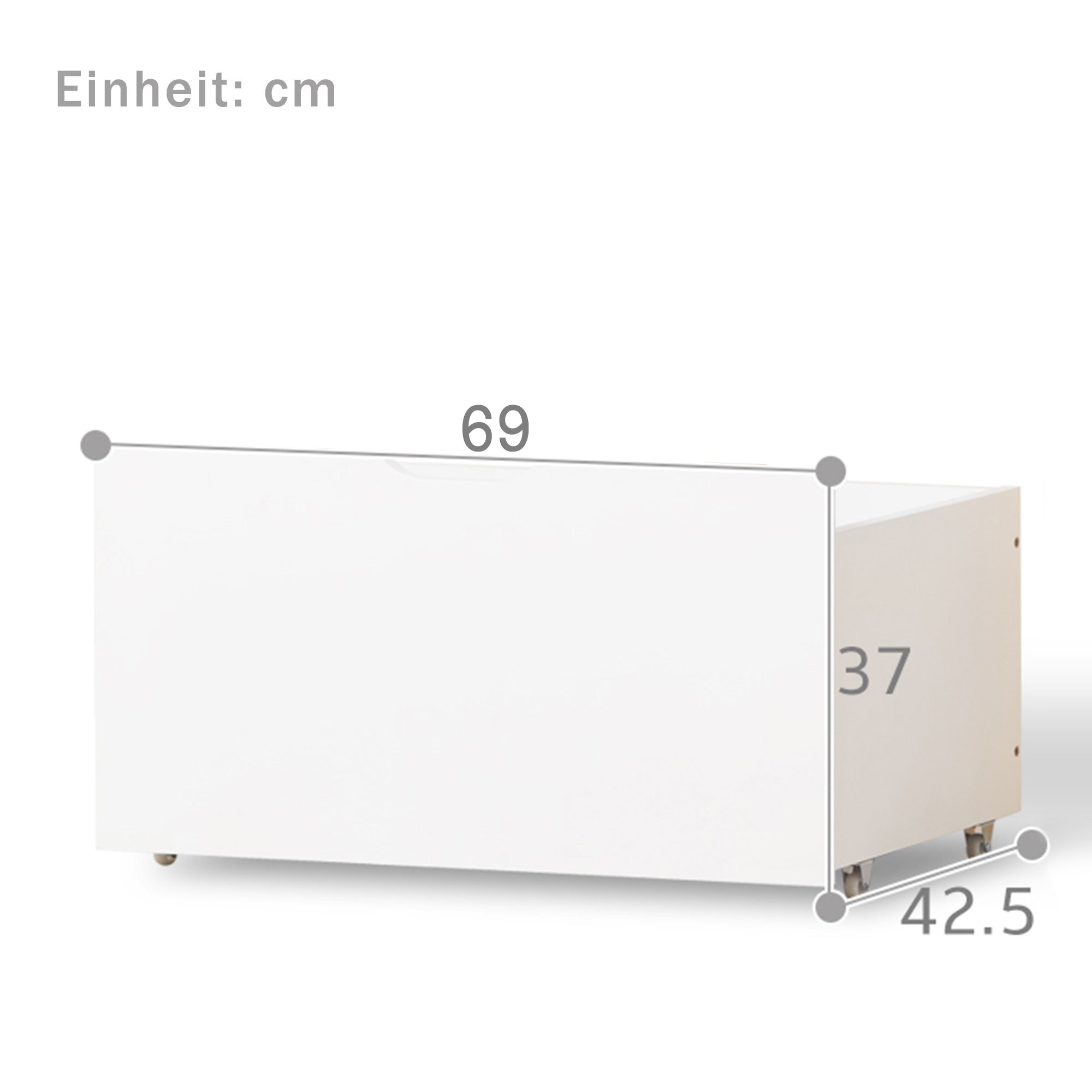 Cot Bedside Cabinet with 2 Drawers, White