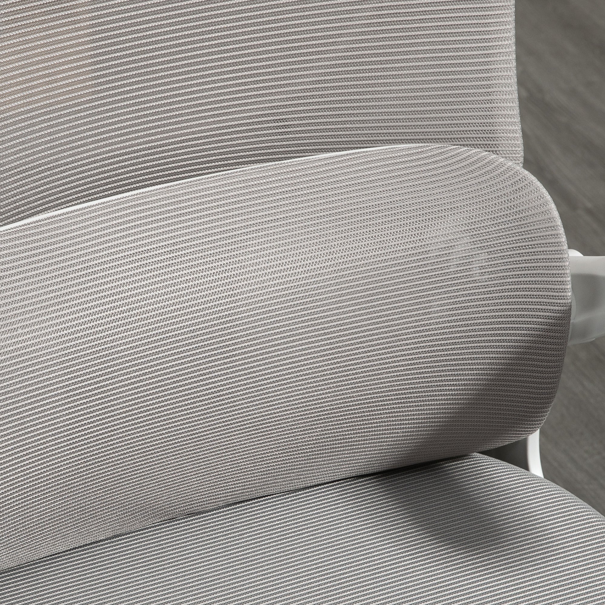Ergonomic Office Chair - Adjustable Height, Headrest, Lumbar Support, Rocking Function - Mesh Gray