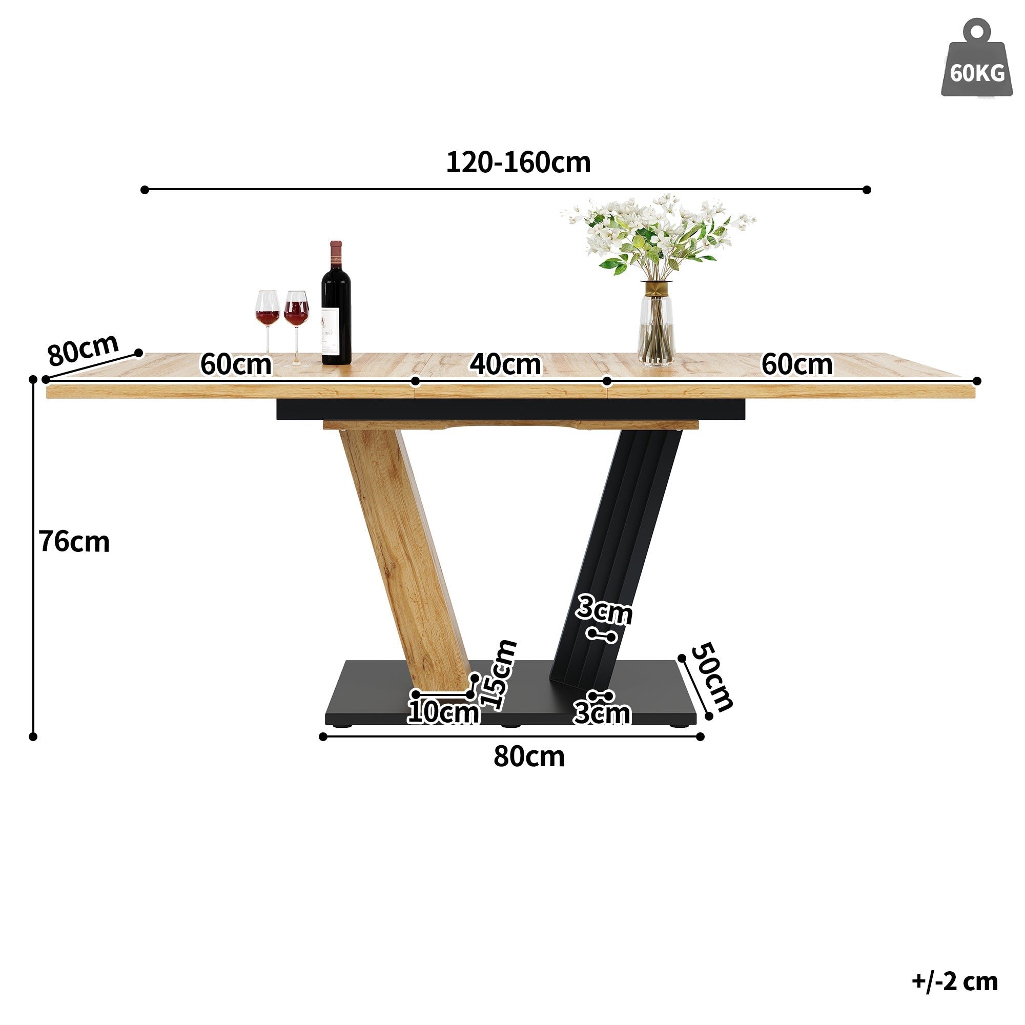 5-Piece Dining Set with Extendable Table and 4 Chairs, Grey Velvet