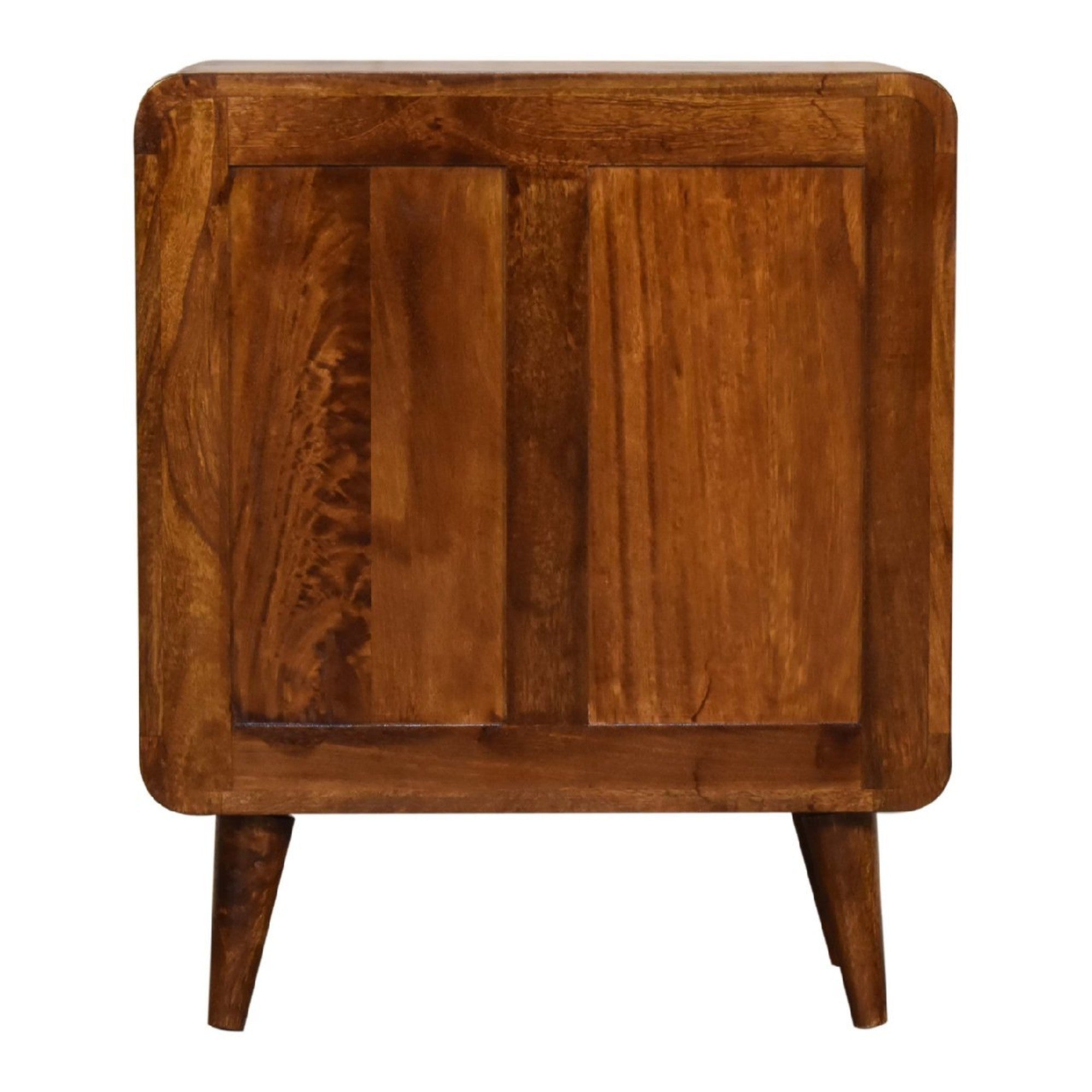 Chest, Mini Curved 3 Drawer Solid Wood Dark Brown