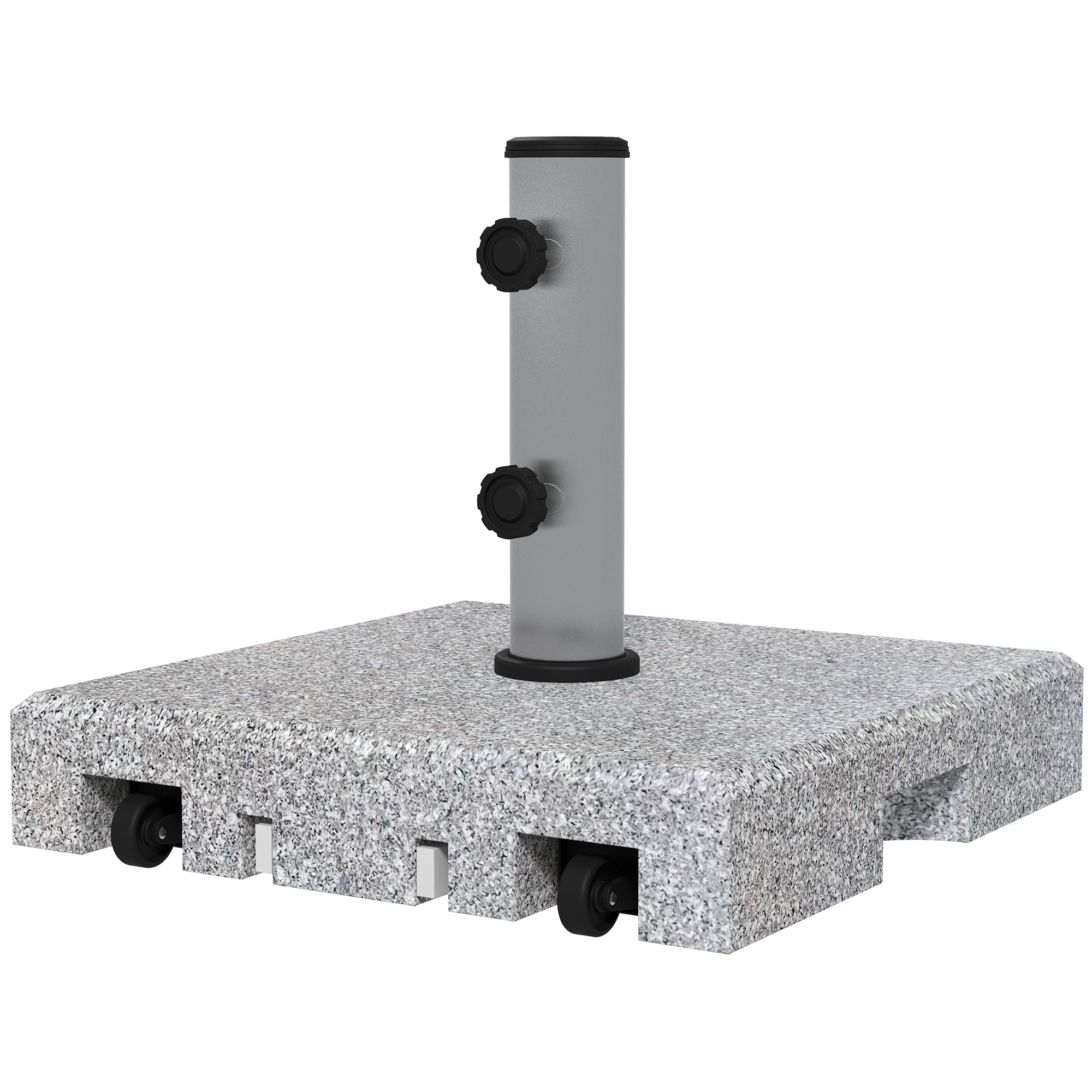 Granite Parasol Base, 28kg with Wheels, Pole Diameters 32/38/48mm, Grey