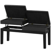 Klavierbank, höhenverstellbar, Stauraum, 220 kg Tragkraft, Kunstleder, Schwarz