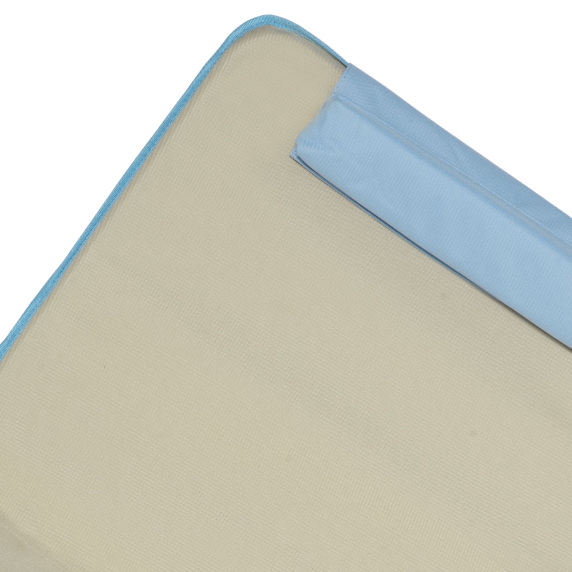 Beach Mat Set of 2 Foldable 5-Level Adjustable Lounger, Steel Beige