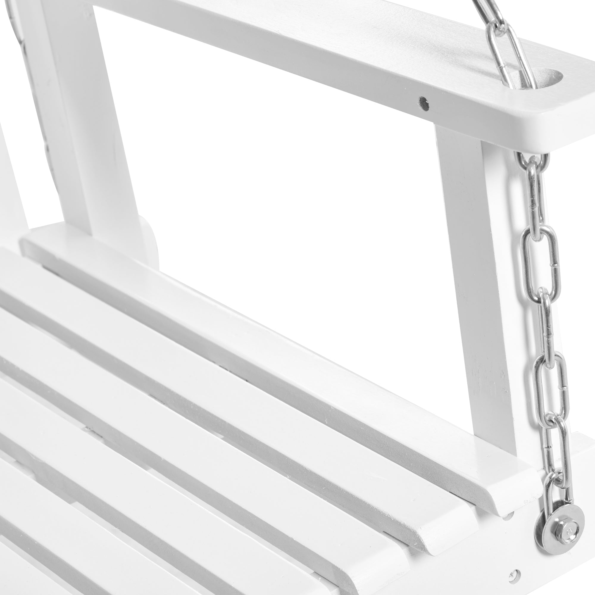 Garden Swing Bench 2-Person Solid Wood Patio/Terrace, White