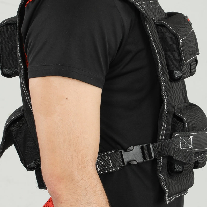 Adjustable Weighted Vest, 20KG with 30 Metal Weights and Reflective Strips