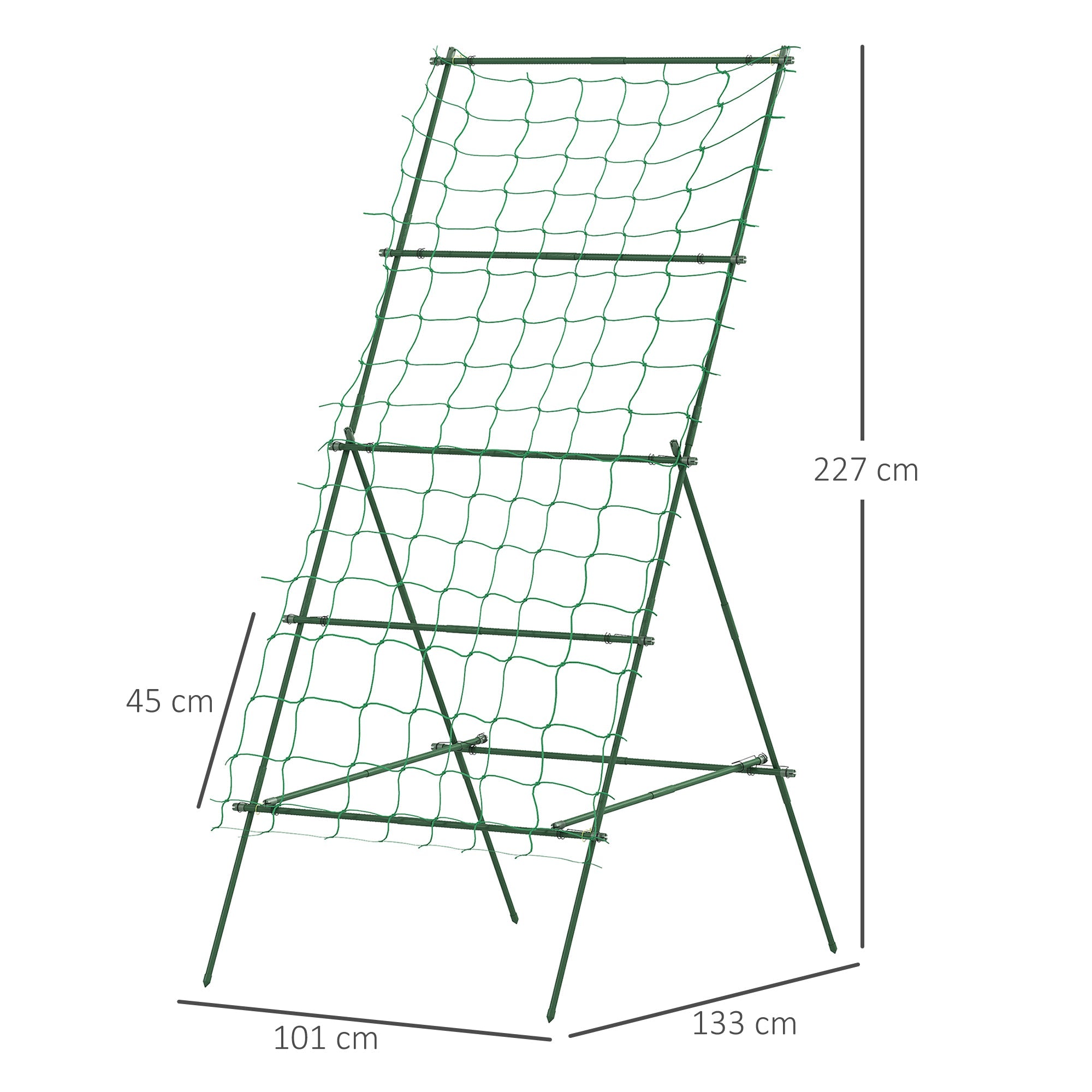 Steel Trellis A-Frame Climbing Aid 101x133x227cm Rustproof Green