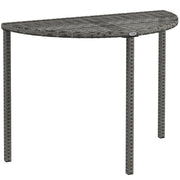 Semi-circular Balcony Table 100 x 50 x 74 cm Polyrattan & Metal, Grey